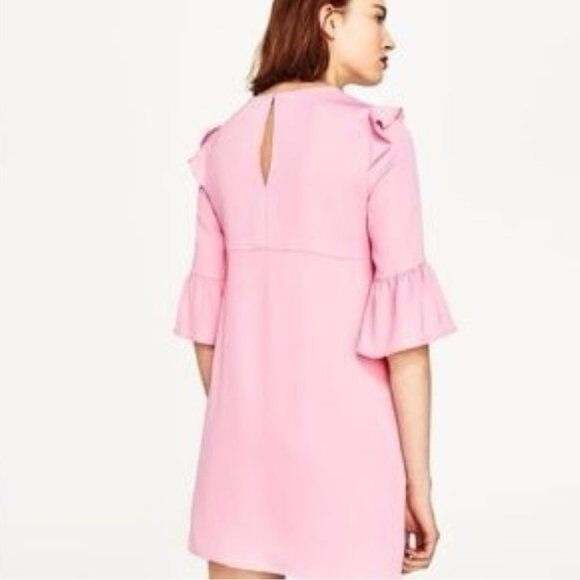 Zara Pink Ruffle-Sleeve Mini Dress - Picture 2 of 4